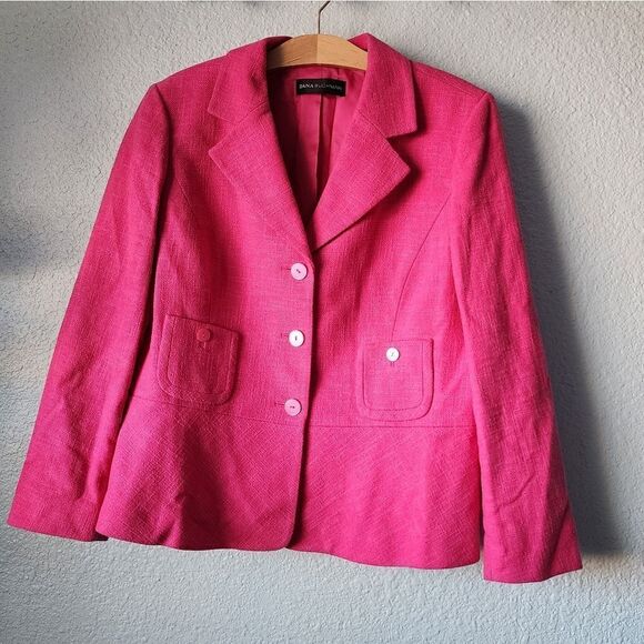 Dana Buchman cotton linen blend lined blazer jacket - Picture 1 of 10